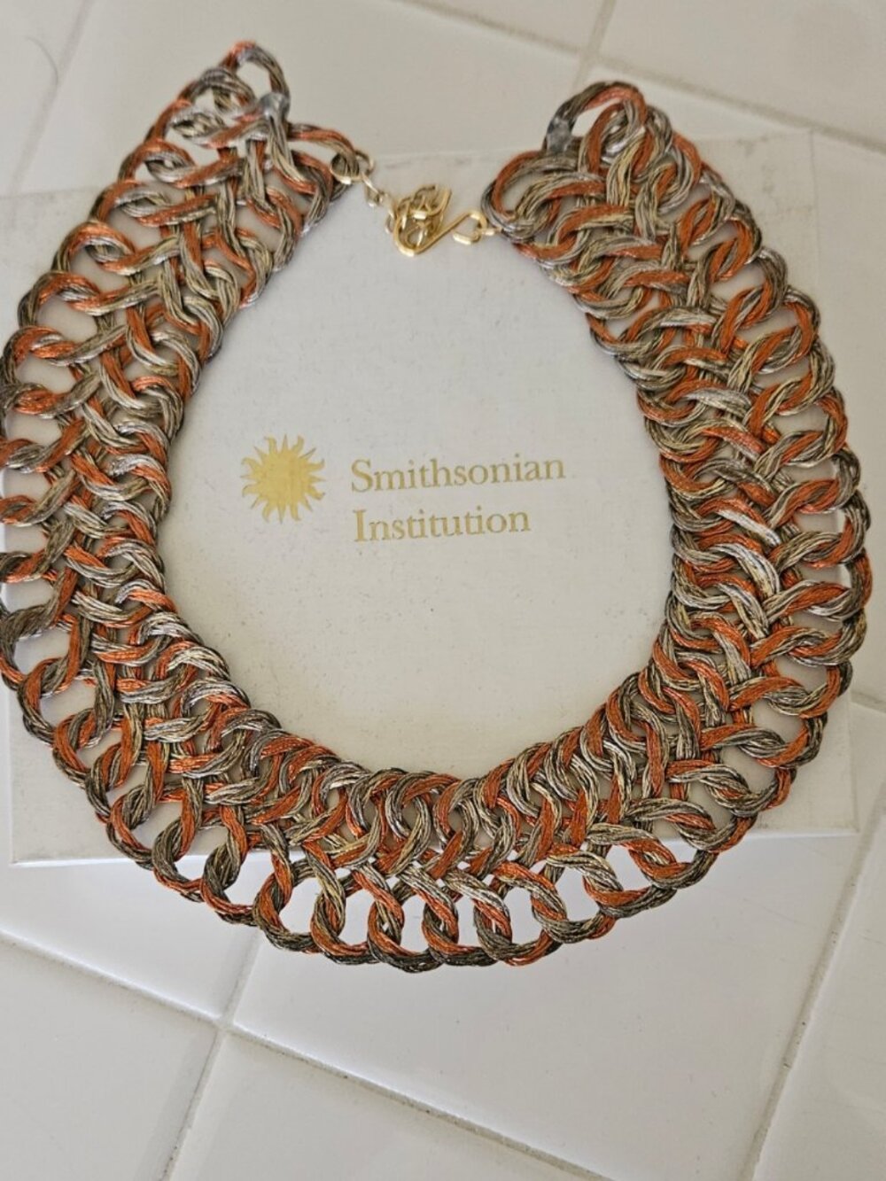 Smithsonian Woven Metallic Thread Choker